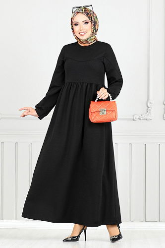 moda selvim Dress 4331NFC915-M Black - Thumbnail