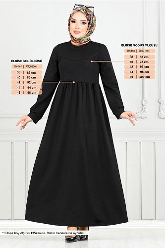 moda selvim Dress 4331NFC915-M Black - Thumbnail
