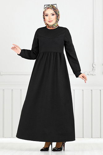 moda selvim Dress 4331NFC915-M Black - Thumbnail