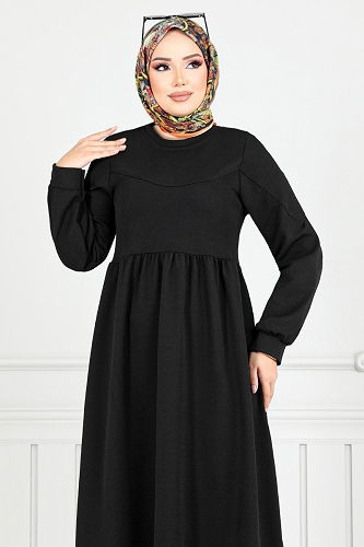 moda selvim Dress 4331NFC915-M Black - Thumbnail