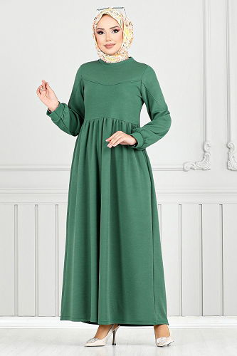 moda selvim Dress 4331NFC915-M Green - Thumbnail