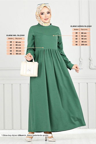 moda selvim Dress 4331NFC915-M Green - Thumbnail