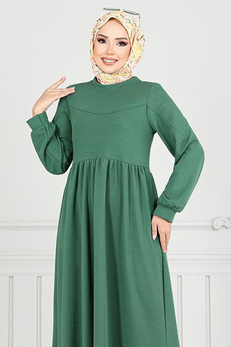 moda selvim Dress 4331NFC915-M Green - Thumbnail