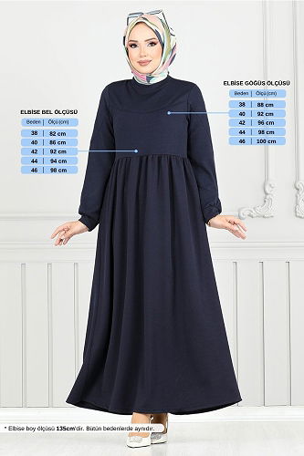 moda selvim الفستان كحلي 4331NFC915-M - Thumbnail