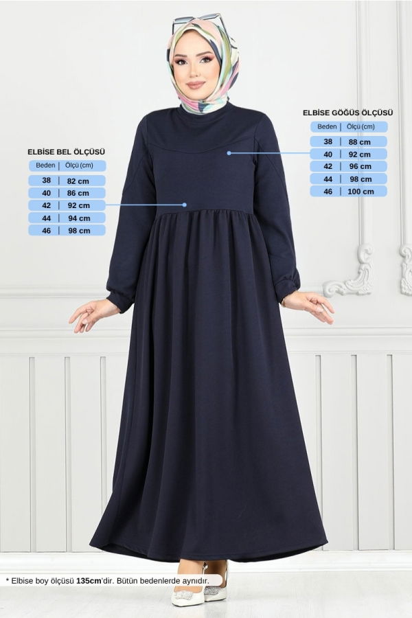 Modaselvim خصم صافٍ20%+20% في سلة التسوق الفستان كحلي 4331NFC915-M