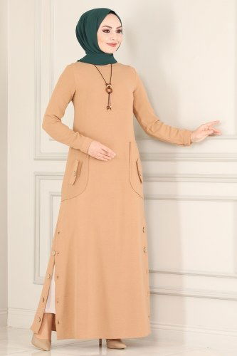moda selvim 4346BSK463 فيزيون فستان - Thumbnail