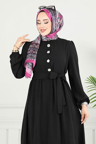 moda selvim Dress 435DVL817 Black - Thumbnail