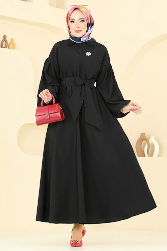 moda selvim Dress 4407CR1136 Black - Thumbnail