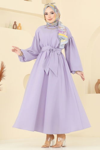 moda selvim Dress 4407CR1136 Lilac - Thumbnail