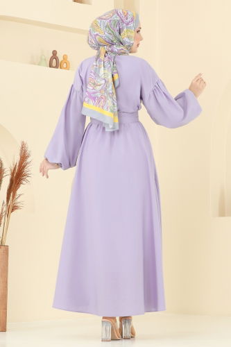 moda selvim Dress 4407CR1136 Lilac - Thumbnail