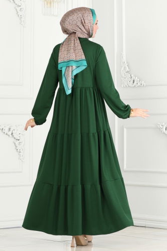 moda selvim Dress 440MP806 Emerald - Thumbnail