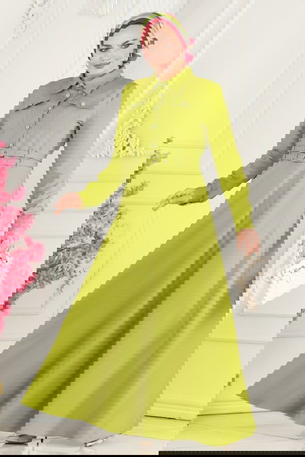 Modaselvim خصم صافٍ20%+20% في سلة التسوق 4425AL357 كبريتي فستان