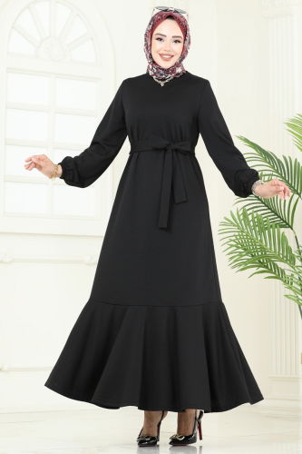 moda selvim Dress 444DVL817 Black - Thumbnail