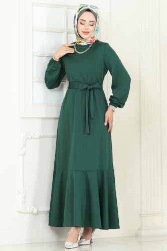 moda selvim Dress 444DVL817 Emerald - Thumbnail