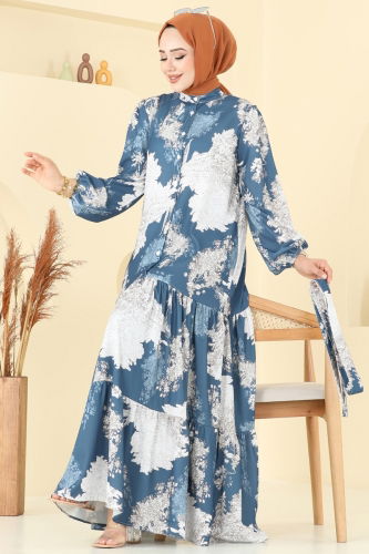 B.R.Z - Dress 4458BRZ597 Pattern1 Indigo