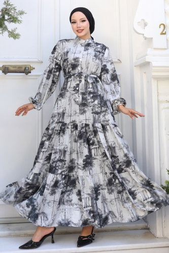 B.R.Z - Dress 4458BRZ597 Pattern2 Black