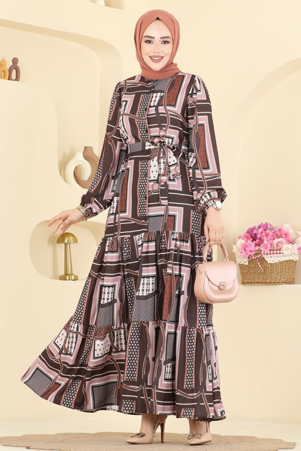 Modaselvim Dress Dress 4460BRZ597 Brown