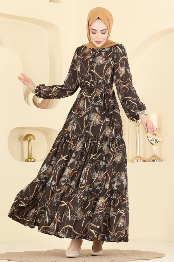 Modaselvim Dress Dress 4461BRZ597 Brown