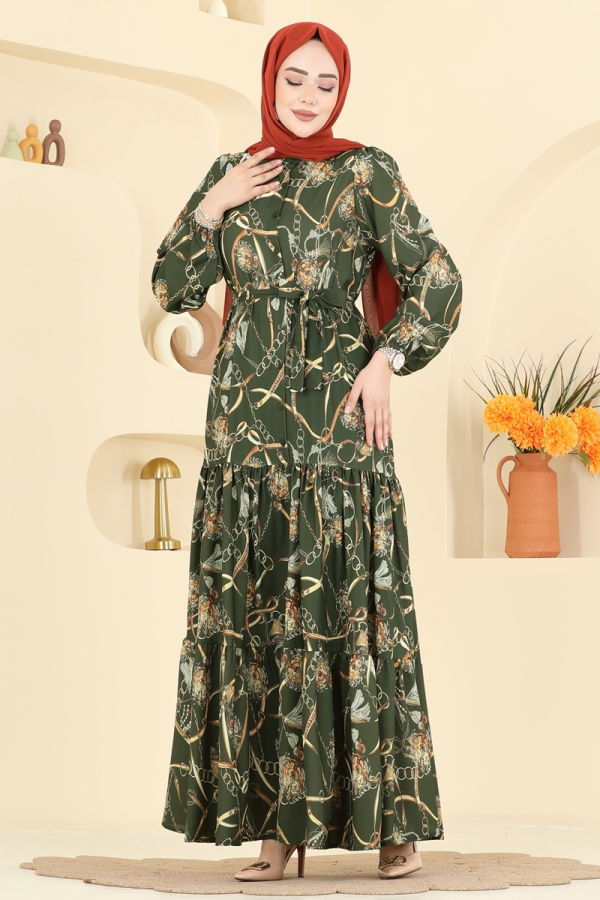 Modaselvim Dress Dress 4461BRZ597 Khaki