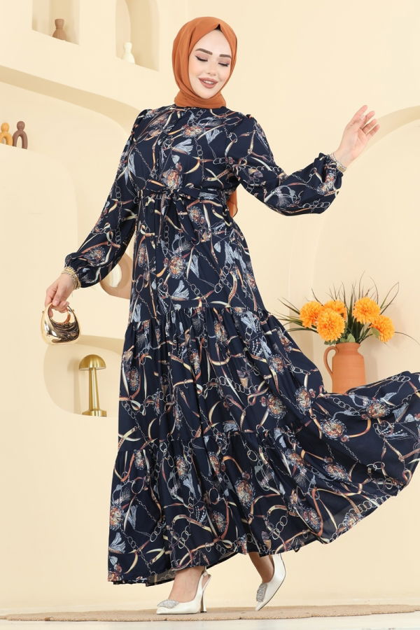 Modaselvim Dress Dress 4461BRZ597 Navy Blue