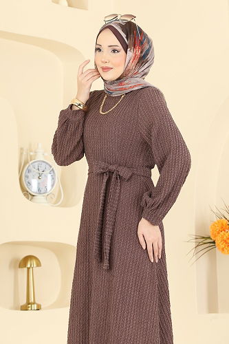 moda selvim Dress 4575ERK1158 Brown - Thumbnail