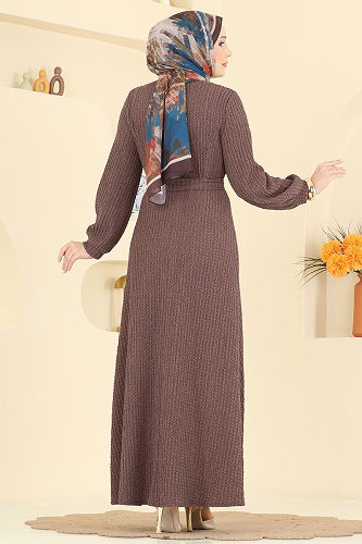moda selvim Dress 4575ERK1158 Brown - Thumbnail