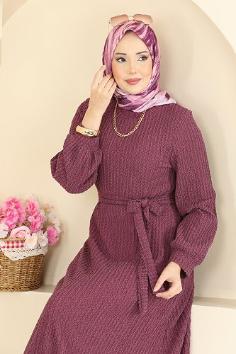 moda selvim Dress 4575ERK1158 Dark Rose Dusky - Thumbnail