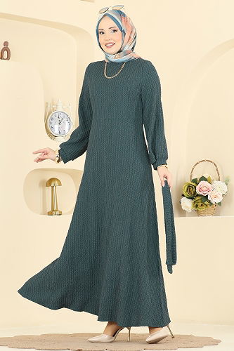 moda selvim Dress 4575ERK1158 Emerald - Thumbnail