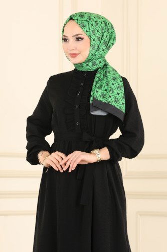 moda selvim Dress 4580MU795 Black - Thumbnail