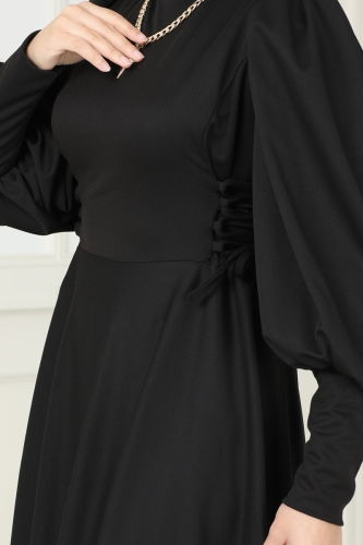 moda selvim Dress 4608ALG474 Black - Thumbnail