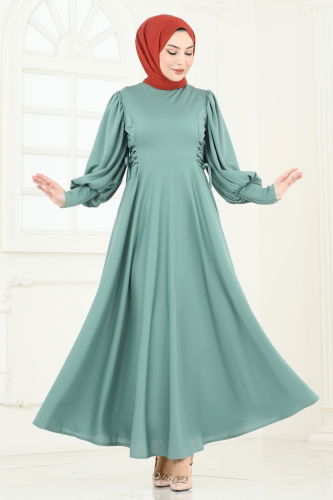 moda selvim Dress 4608ALG474 Mint - Thumbnail