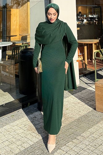 moda selvim الفستان زيتي 4680ALGK1170 - Thumbnail