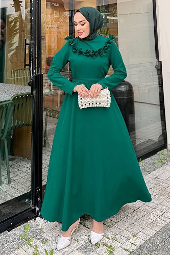 moda selvim الفستان زيتي 4685ALGK1170 - Thumbnail