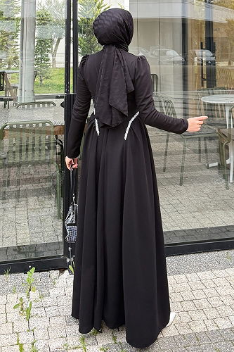 moda selvim Dress 4688ALGK1170 Black - Thumbnail