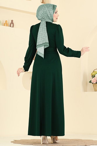 moda selvim الفستان زيتي 4691ALG474 - Thumbnail
