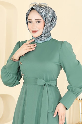 moda selvim Dress 4691ALG474 Mint - Thumbnail