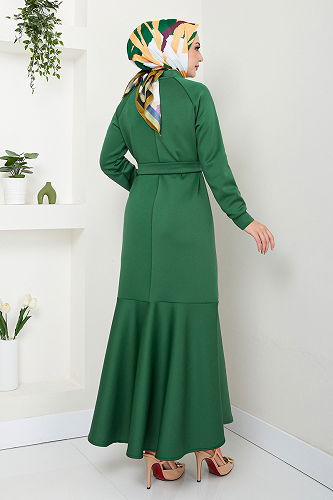 moda selvim Dress 4706ZNK903-M Emerald - Thumbnail