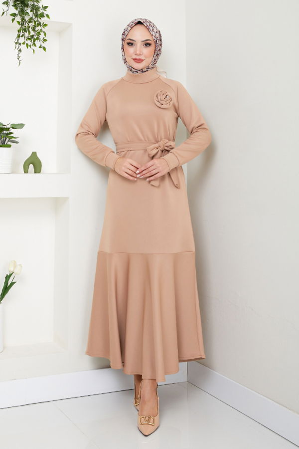 Modaselvim NET 20%+20% DISCOUNT IN THE CARD Dress 4706ZNK903-M Latte