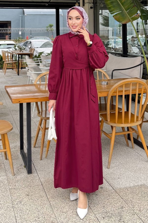 Modaselvim Dress Dress 4709ALGK1170 Burgundy
