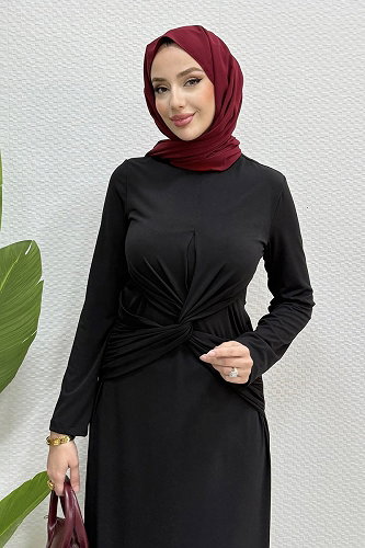 moda selvim Dress 4731ALGK1170 Black - Thumbnail