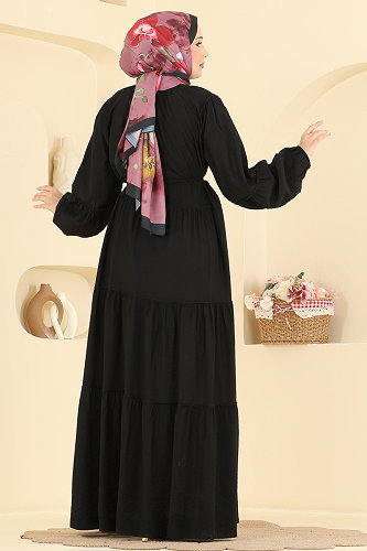 moda selvim Dress 4791ZNK1009 Black - Thumbnail