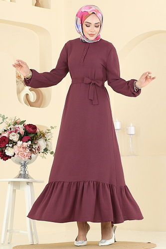 moda selvim Dress 5001BM387 Dark Rose Dusky - Thumbnail