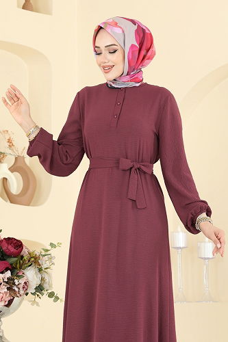 moda selvim Dress 5001BM387 Dark Rose Dusky - Thumbnail