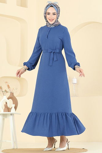 moda selvim الفستان ازرق 5001BM387 - Thumbnail