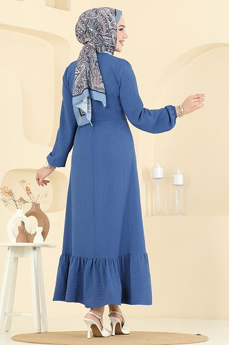 moda selvim الفستان ازرق 5001BM387 - Thumbnail