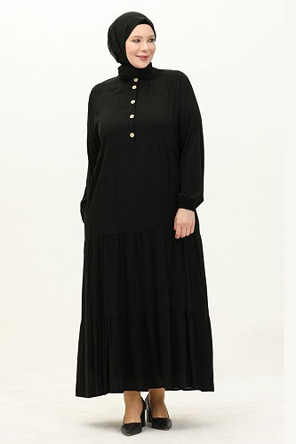 moda selvim Dress 5001ERK1158 Black - Thumbnail