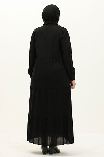 moda selvim Dress 5001ERK1158 Black - Thumbnail