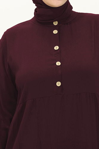 moda selvim Dress 5001ERK1158 Damson - Thumbnail