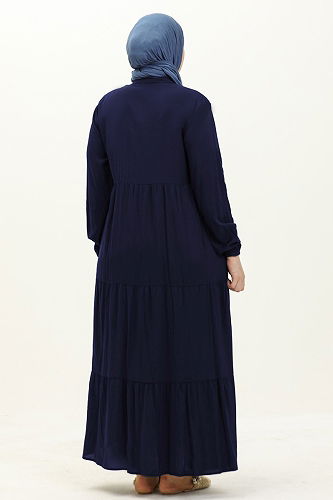 moda selvim Dress 5001ERK1158 Navy Blue - Thumbnail