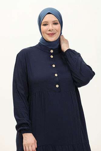 moda selvim الفستان كحلي 5001ERK1158 - Thumbnail